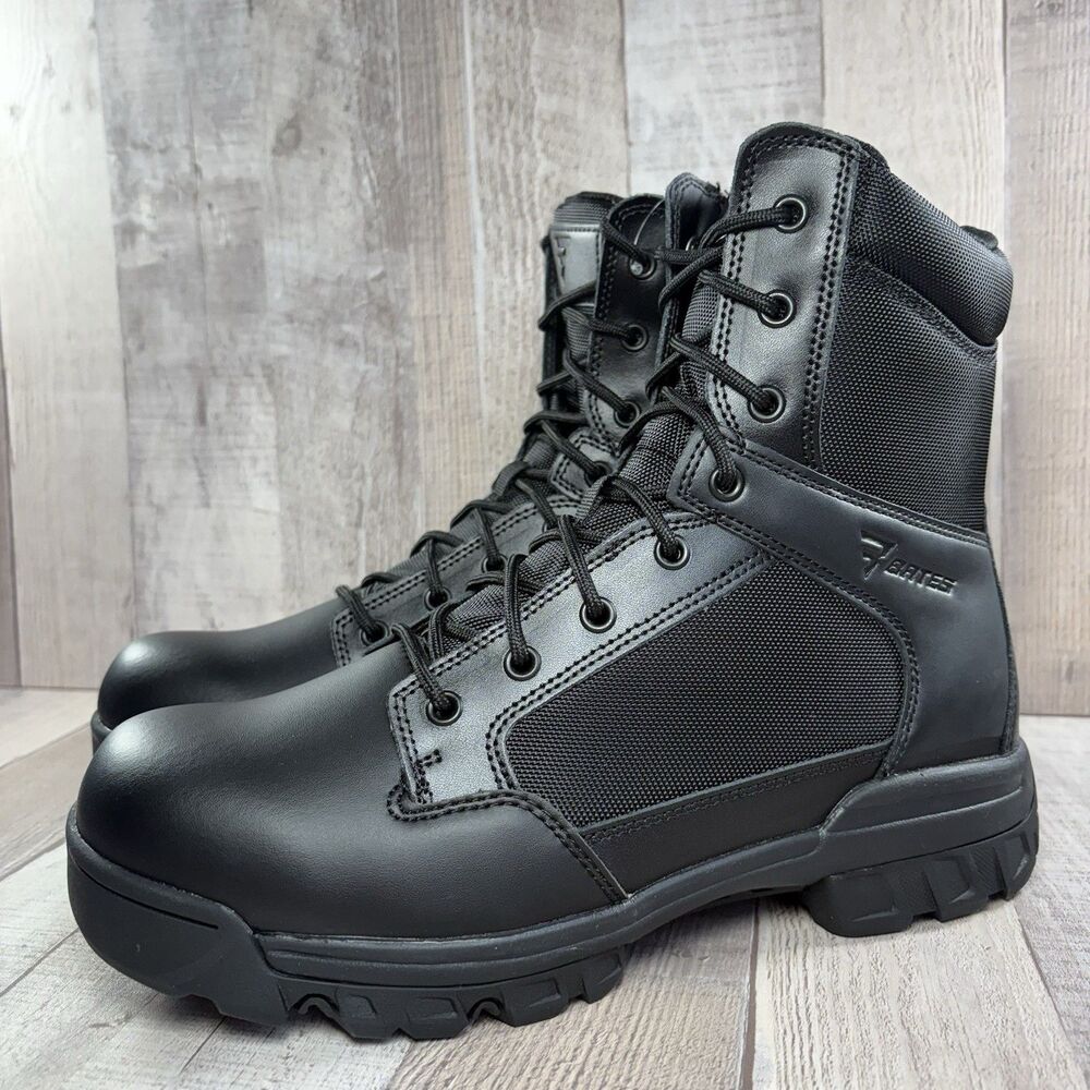 Bates Tac Sport Men's 9.5 Tactical Duty Leather Boots 8 Inch Zip Soft Toe Black